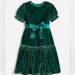 Crewcuts puff-sleeve velvet dress